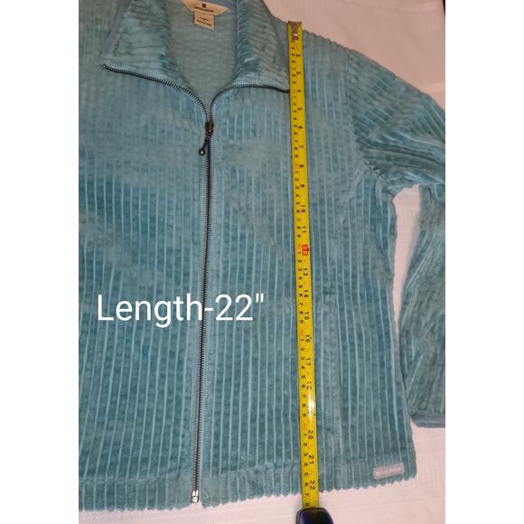 Woolrich Corduroy Jacket Women's S Aquifer Aqua Blue Wide Wale Pockets Zip Up - Picture 13 of 16